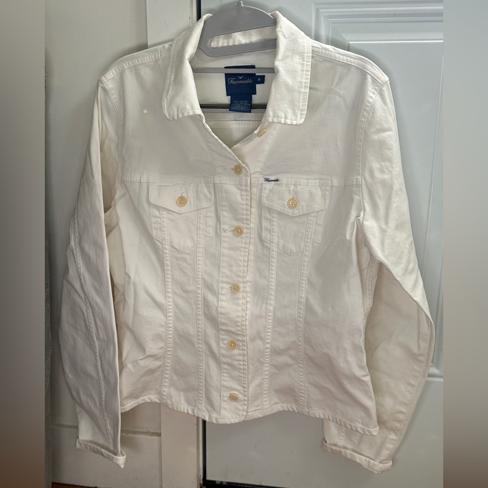 White Denim Faconnable Shirt Jacket